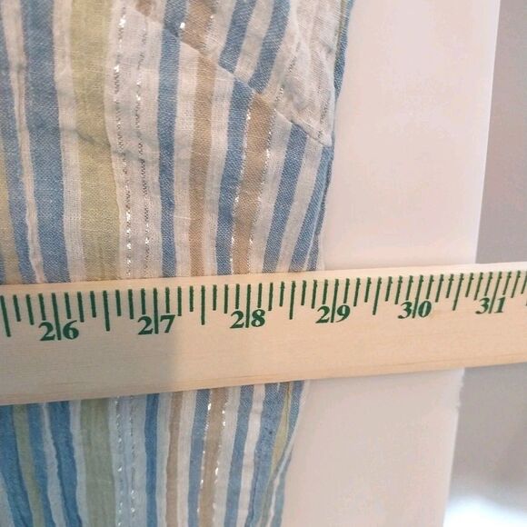 Tantrums Women’s Top Sz 3X  Colorful Stripes Sparkle Embroidered Seersucker Boho - Picture 4 of 8